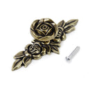 6 xRetro Bronze Rose Decor Kitchen Cabinet Drawer Handle Pull Knob Hardware