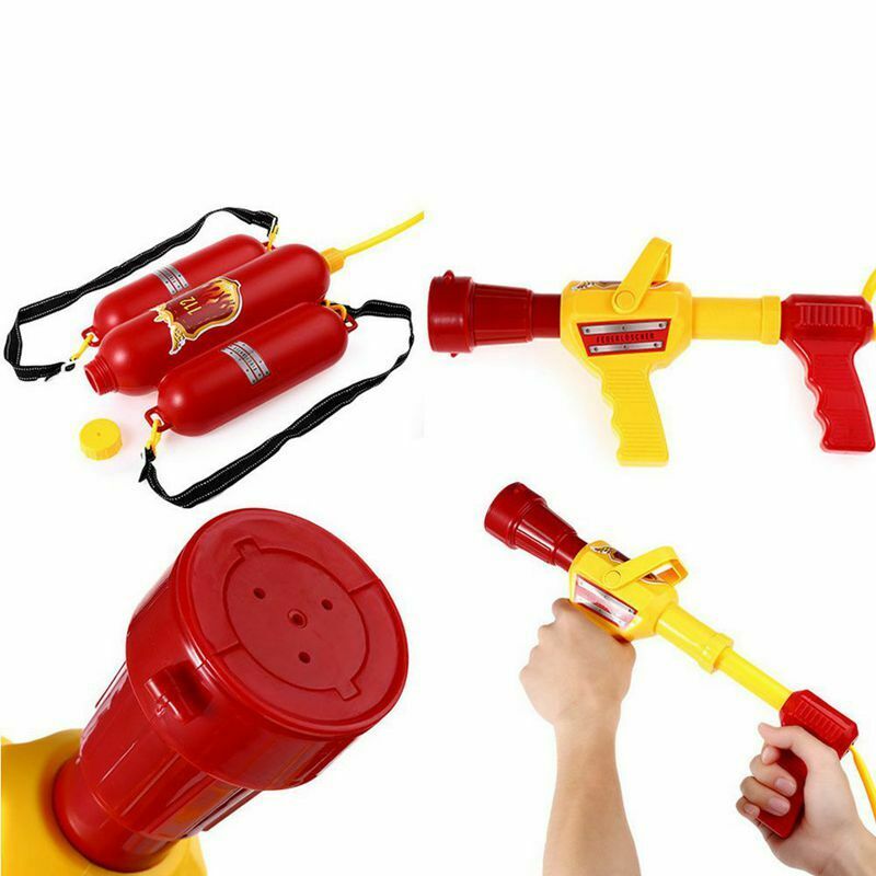 Kids Cute Outdoor Super Soaker Blaster Fire Backpack Pressure Squirt Pool T V2G4