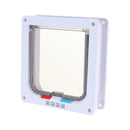 4 Way Lockable Dogs Cat Security Flap Door Kitten Puppy Pets Gate (White S) A