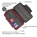Water Resistant Holder Storage Memory Card Case Fits 12 SD+12 Micro SD TF Cards
