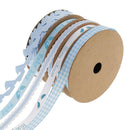 5 Pack Blue Baby Shower Cake Wrapping Ribbons for DIY Scrapbook Party Decor