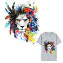 feather lion Patches Heat Transfer Iron On Patch Washable Clothes Stickers JR