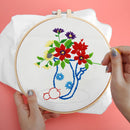 DIY Blooming Flowers Cotton Thread Embroidery Cross Stitch Needlework Kit