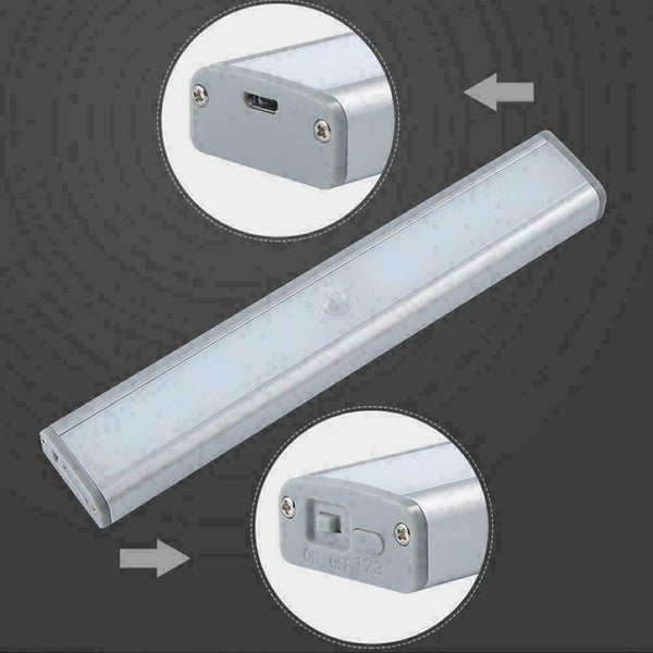 USB Rechargeable LED Wireless Under Cabinet Light Motion Light Closet Senso I4M1