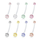 8 Pieces Lady Clear Acrylic Ball Belly Bars Jewellery Navel Button Ring Piercing
