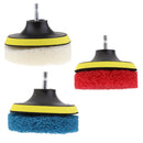 Set of 6 Scrub Brush Pads and 4 Inches Drill Power Brush Tile Scrubber Scouring