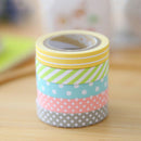 5 rolls colorful cute tape adhesive sticky paper masking tape crafts deBX