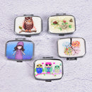 Square Metal Folding pill case Medicine Storage Organizer Pill Box Container 3C