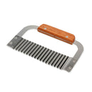 Hardwood Handle Crinkle Wax Vegetable Soap Cutter Wavy Slicer Stainless Ste