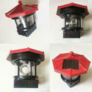 2pcs LED Solar Powered Lighthouse Statue Rotating Garden Yard Outdoor Light Y4Z5