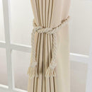 2pcs Cotton Hemp Knitted Curtains Tied Rope Braided Curtains Buckle Strap