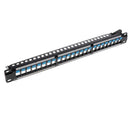 24 Port UTP Keystone Jack Blank Patch Panel Plate Cat6 Ethernet RJ-45 19inch