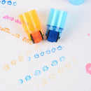 6X combination pens shape stamps sets inkpad stamp school supplies craftsJ,tFS3C