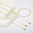 4pcs/set Retro Lily Flower Bracelet Boho Moon Women Charm Bangle Jewelry