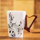 Creative novelty harp handle ceramic cup free spectrum coffee milk tea cup  C1R1