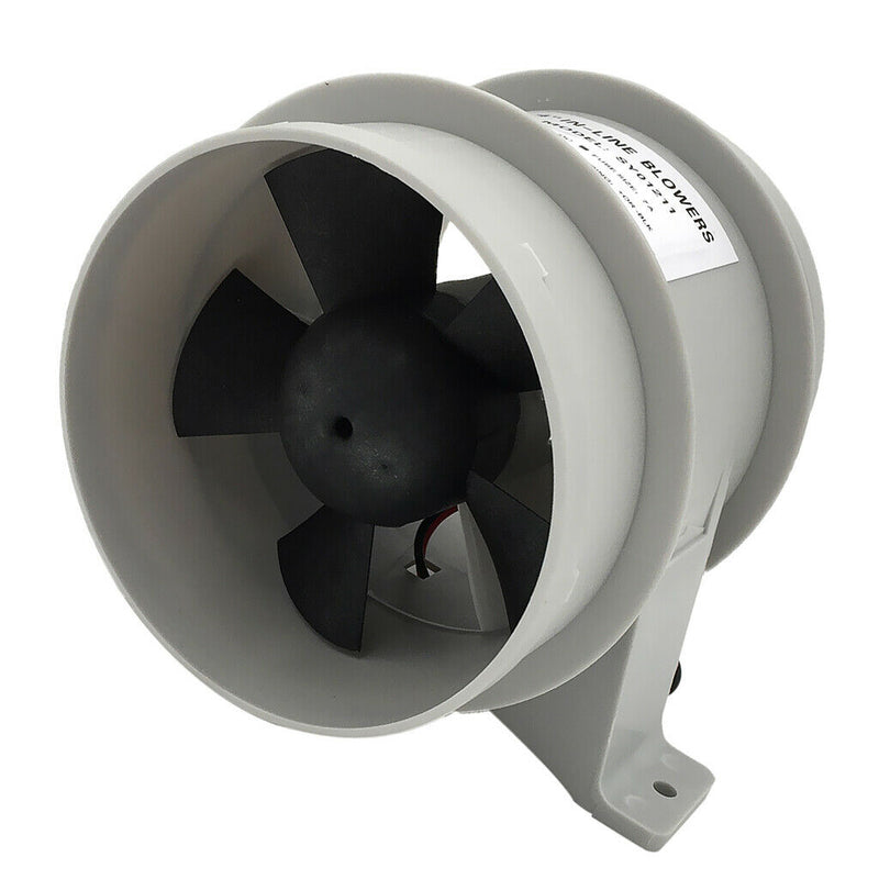 In-Line Bilge Quiet Blower 12 Volt-4'' Diameter Hose suit Boat Marine, White