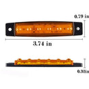 10x Amber 12V/24V 6LED Side Marker Indicators Lights Lamp Truck Trailer JUM BXD