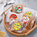 Happy Birthday Round Stickers Scrabooking For Package Seal Gift StickerSEAU