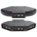 3-Way Audio Video AV RCA Black Switch Selector Box Splitter with/3RCA Cable