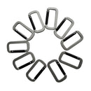 10 Pieces Pack Rectangle Keychain Buckles Portable Climbing Carabiners for