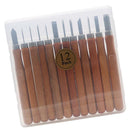 12pcs Wooden Handle Wood Carving Cutting Tool Fruit Food Engraving Chisels
