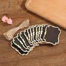 12Pcs/set Hanging Rope Wooden Blackboard Message Black BoardB Hn