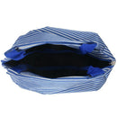 Stripe Lunch Box Carry Bag for Travel Picnic Navy blue