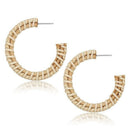 Rattan Earrings Handmade Straw Wicker Braid Hoop Earrings Lightweight State