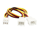 3 Pins to 2 x 3 Pins PC Fan Connector Adapter Cable Cord Y Splitter B2F7