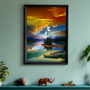 Diamond Painting Lake Island Full Round Rhinestone Picture DIY Set 30x40cm