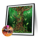 DIY Full Round Diamond Painting Tree Fairy Wall Picture Craft (X127 Green)
