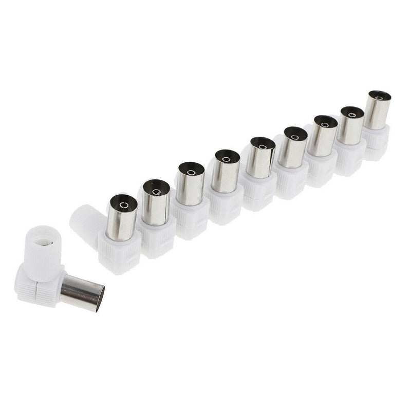 10pcs Right Angle 90 Degree RF Coaxial Coax TV Aerial Female Connector Plug