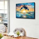 Dolphin 5D DIY Full Square Drill Diamond Painting Cross Stitch Kit (KF165) A