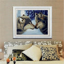 Precise Printed DIY Embroidery Painting Lover Wolf Cross Stitch Home Decor Craft
