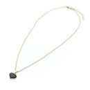Choker Chain Necklace with Heart Pendant Black Enamel Women New HOT