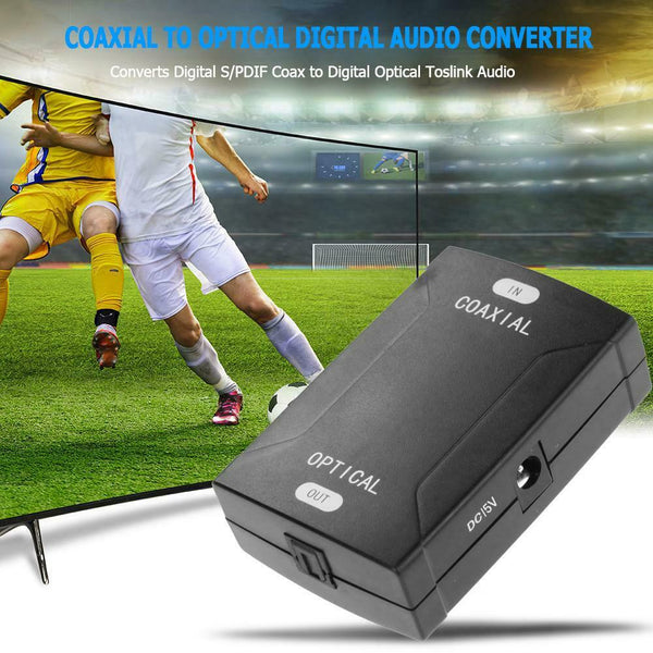 Toslink Optical Digital to Analog Audio Converter Fiber Coaxial Signal to RCA