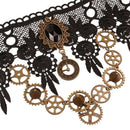 Gothic Steam Machine Gear Lace Crystal Female Necklace Clothing Decorative