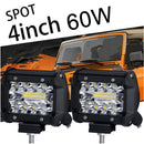 4"   Row 60W 20LED Work Lights Bar Driving Fog Flood Spot for Truck ATV UK OZ