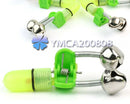 6 pcs Night Fishing Rod Tip Clip Red LED Light Twin Bells Ring Fish Bait Alarm