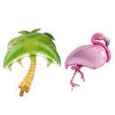 2pcs Large Flamingo And Palm Tree Aluminum Foil Balloon