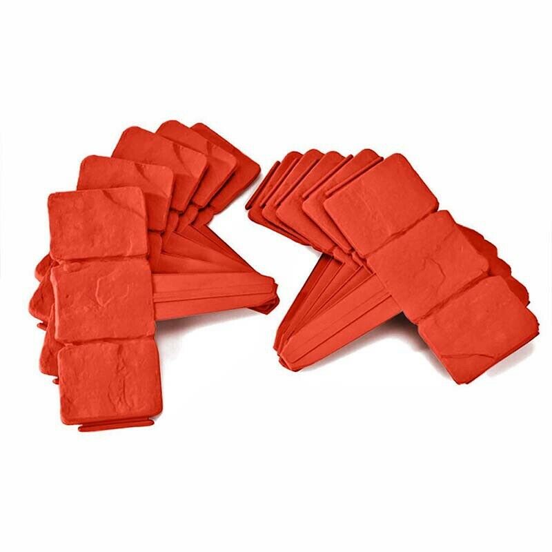 10Pc Orange Red Garden Fence Edging Cobbled Stone Effect PP Lawn Edging Pla Z9J2