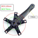 Road Mountain Bike Crank Arm Set, Aluminum Alloy 130mm BCD Bicycle S ingle