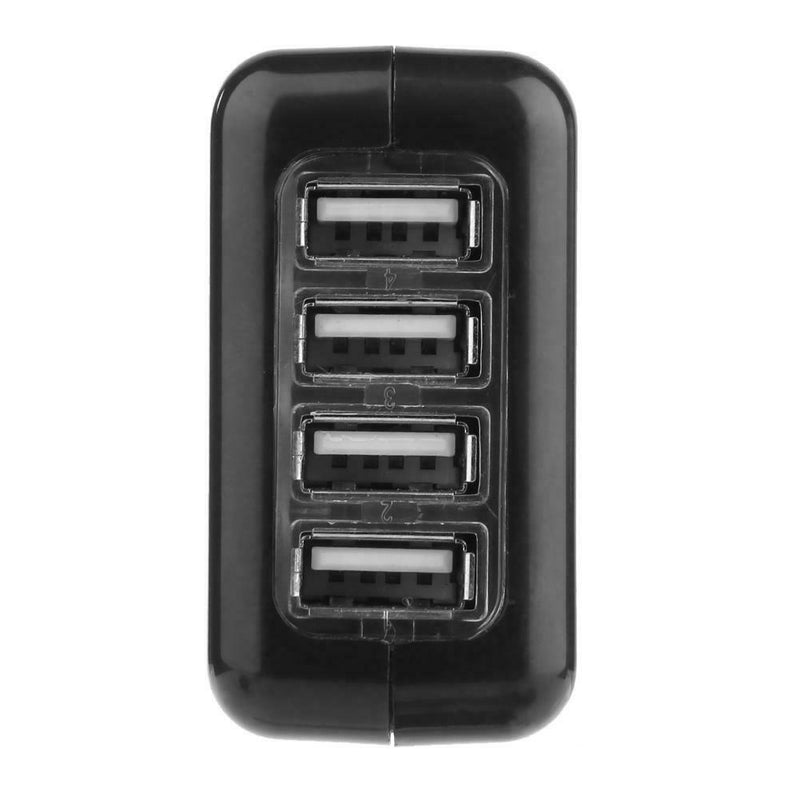 4 Ports USB Charger 2.1A 10.5W Phone Wall Charging Adapter w/4pcs Converter