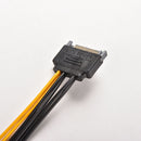 SATA 15 Pin Male to 6 Pin PCI-Express PCI-E Card Power Adapter Cable 20cm new