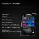 Portable One Handed Gaming Keyboard RGB Backlit Keypad USB Wired Gameboard Black