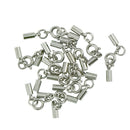 24 Sets Cord Crimp End Caps for Necklace Bracelet Ropes Cord Connector DIY