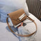 Casual Messenger Bag Women Splicing Color Chain Shoulder Handbags (Brown) A#S