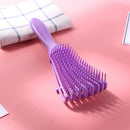 Women Hair Scalp Massage Comb Curly Hairdressing Styling Hairbrush (Purple) A
