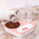 Dog Cat Water and Food Bowl Set, No-Spill Detachable Automatic Water Dispen P3C3