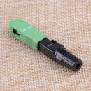10pcs FTTH Embedded Quick Connector SC/APC Green Plastic Fiber Optic Connector